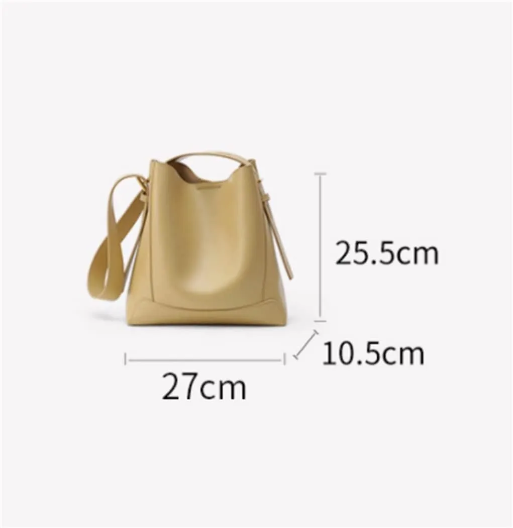 HBJWOV Texture Commuter Bucket Bag Fashion Tote Bag Leather Women's Bag Large Capacity Shoulder Messenger Bag