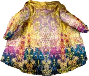 Hippie Psychedelic Colorful Trippy 3D Print Dream Cloak Thick Warm Hooded Men Overcoat Windproof Fleece Jacket