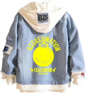 ISaikoy Anime Assassination Classroom Denim Jacket Ansatsu Kyoushitsu Jeans Sweatshirt Sweater Hoodie Costume
