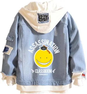 ISaikoy Anime Assassination Classroom Denim Jacket Ansatsu Kyoushitsu Jeans Sweatshirt Sweater Hoodie Costume
