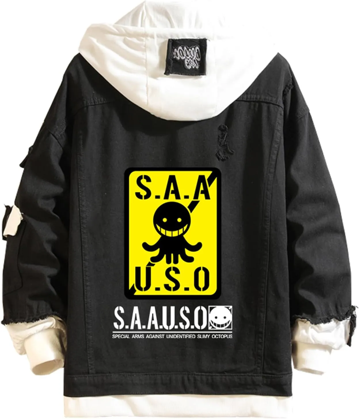ISaikoy Anime Assassination Classroom Denim Jacket Ansatsu Kyoushitsu Long Sleeve Jeans Sweatshirt Sweater Hoodie