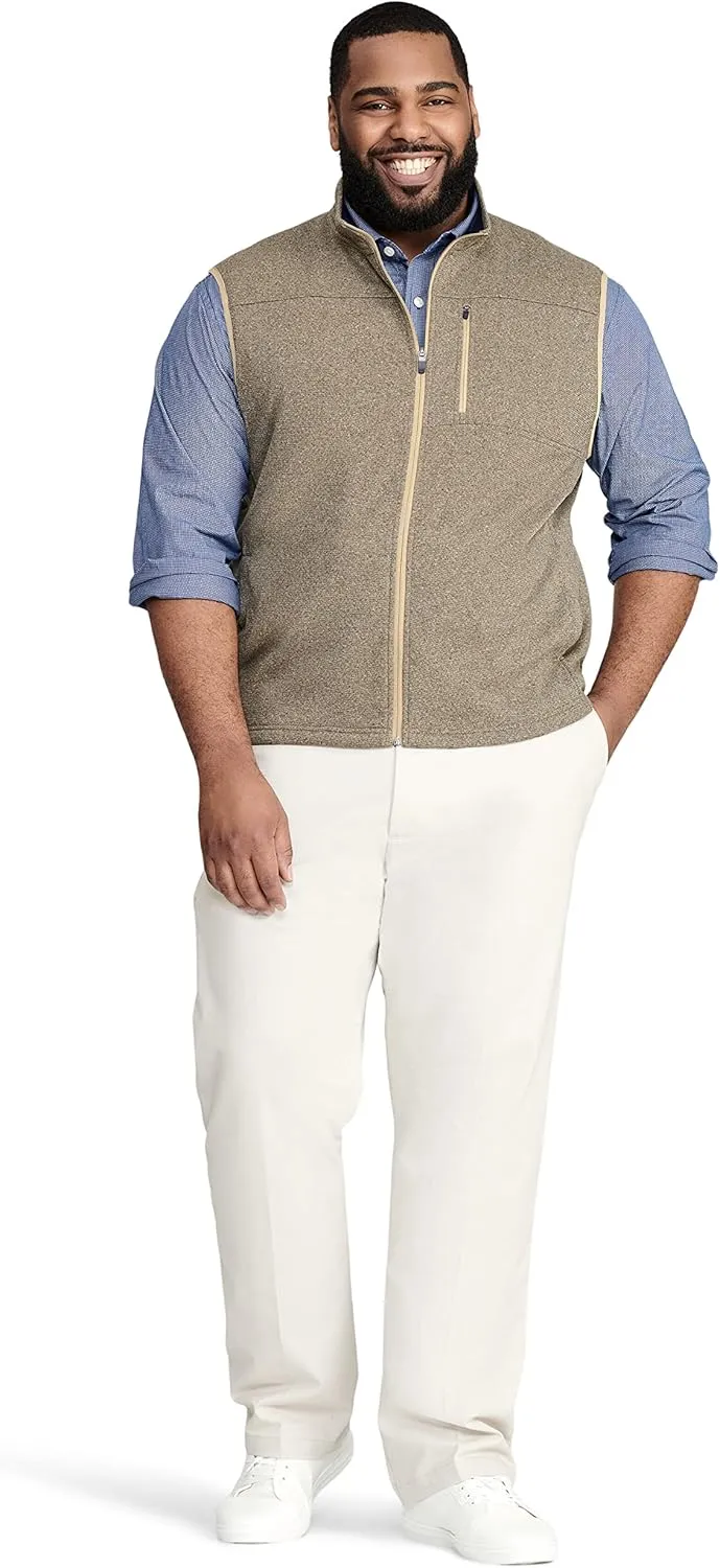 IZOD Men's Big and Tall Advantage Performance Full Zip Sweater Fleece Vest