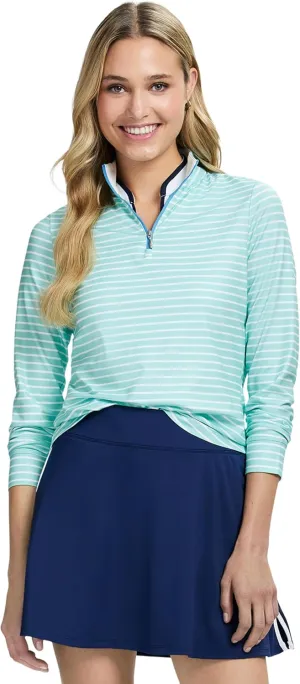 IZOD Women's 1/4 Zip Pullover Performance Stretch Long Sleeve Golf Running