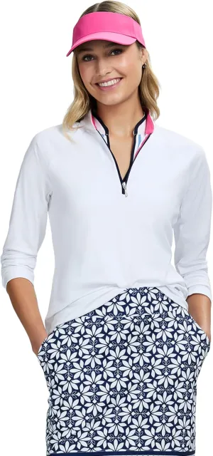IZOD Women's 1/4 Zip Pullover Performance Stretch Long Sleeve Golf Running