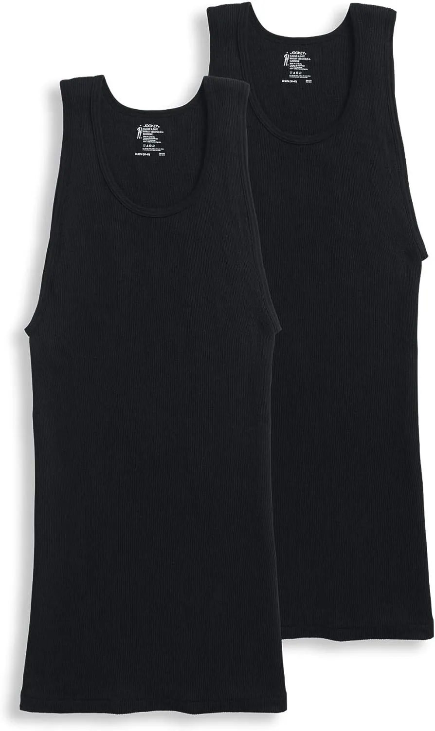 Jockey Men's Undershirt Tall Man Classic A-Shirt Tank - 2 Pack