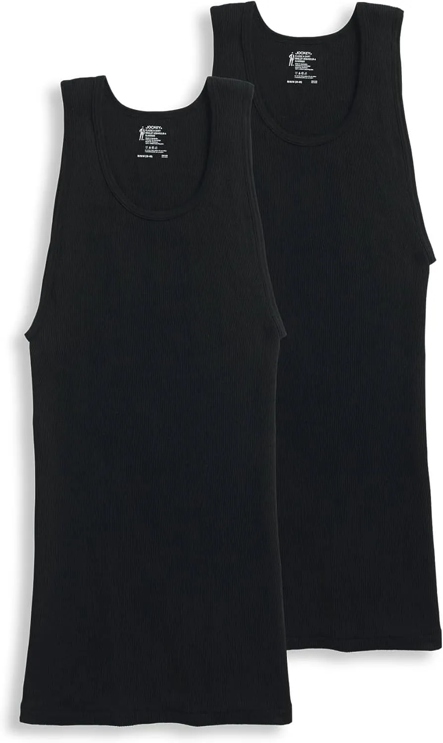 Jockey Men's Undershirt Tall Man Classic A-Shirt Tank - 2 Pack