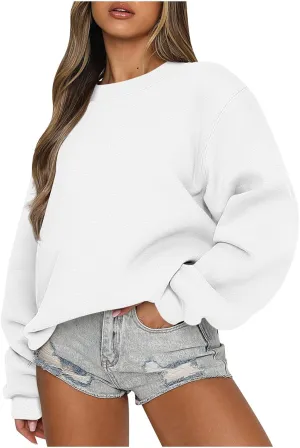 jovati Womens Sweatshirts Oversized Crew Neck Pullover Cute Casual Hoodies y2k 2024 Fall Outfits Fashion Clothes prime sales clean girl aesthetic clothes over sized sweatshirt for women