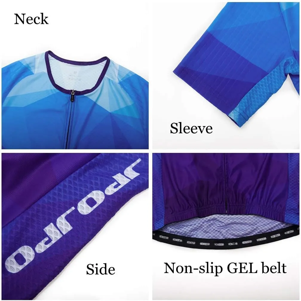 JPOJPO Cycling Jersey Men, Men's Racing Bike Shirt Biking Tops S-XXXL