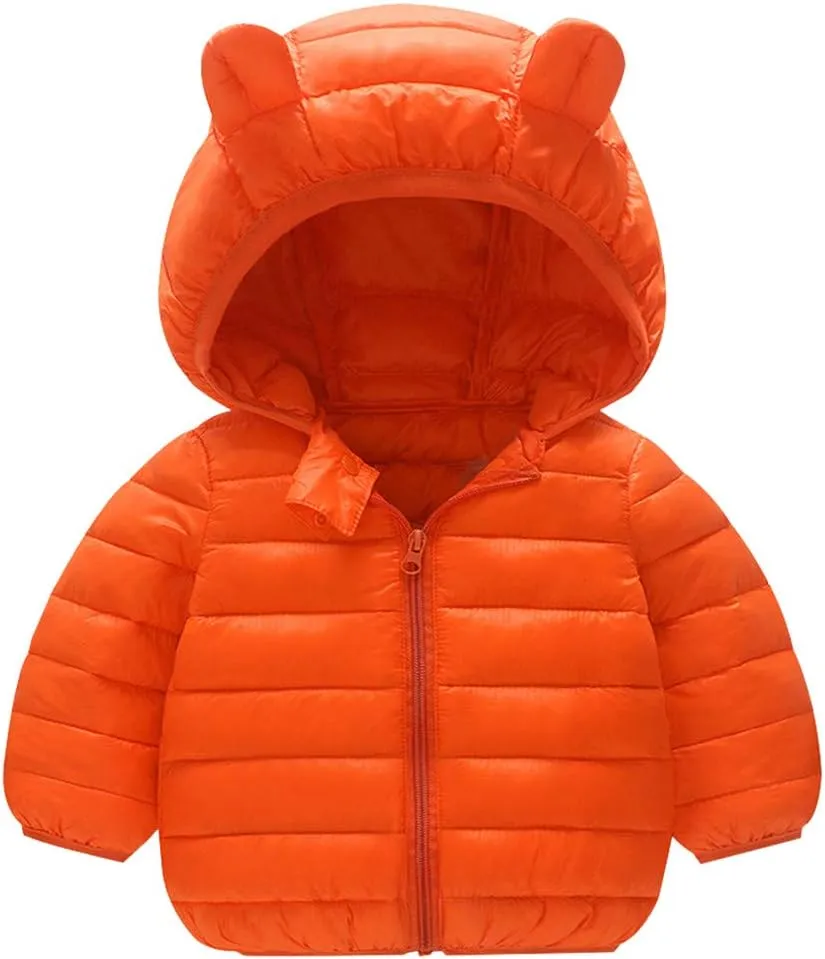 Kids Toddler Baby Girls Boys Winter Warm Thick Cotton Down Hooded Padded Clothes Coat Winter Jacket Coat Outer Clothing