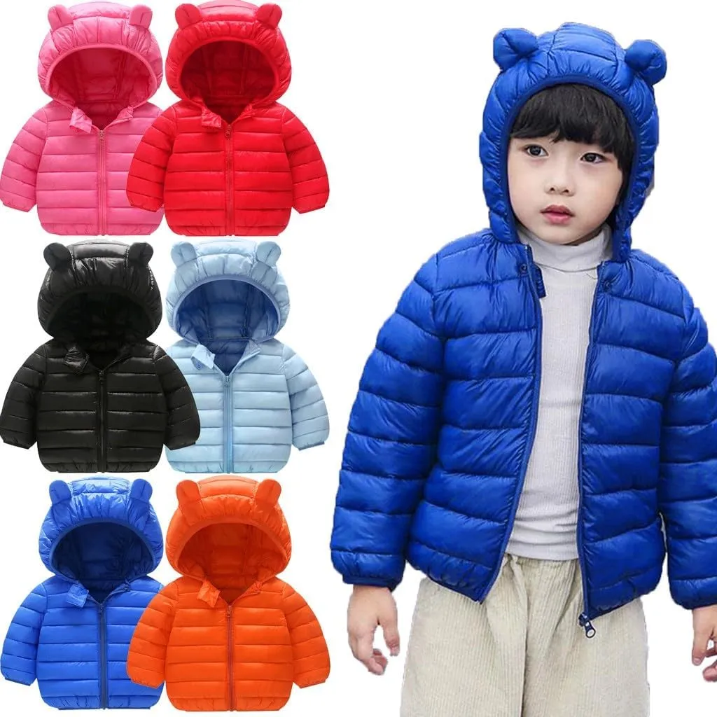Kids Toddler Baby Girls Boys Winter Warm Thick Cotton Down Hooded Padded Clothes Coat Winter Jacket Coat Outer Clothing