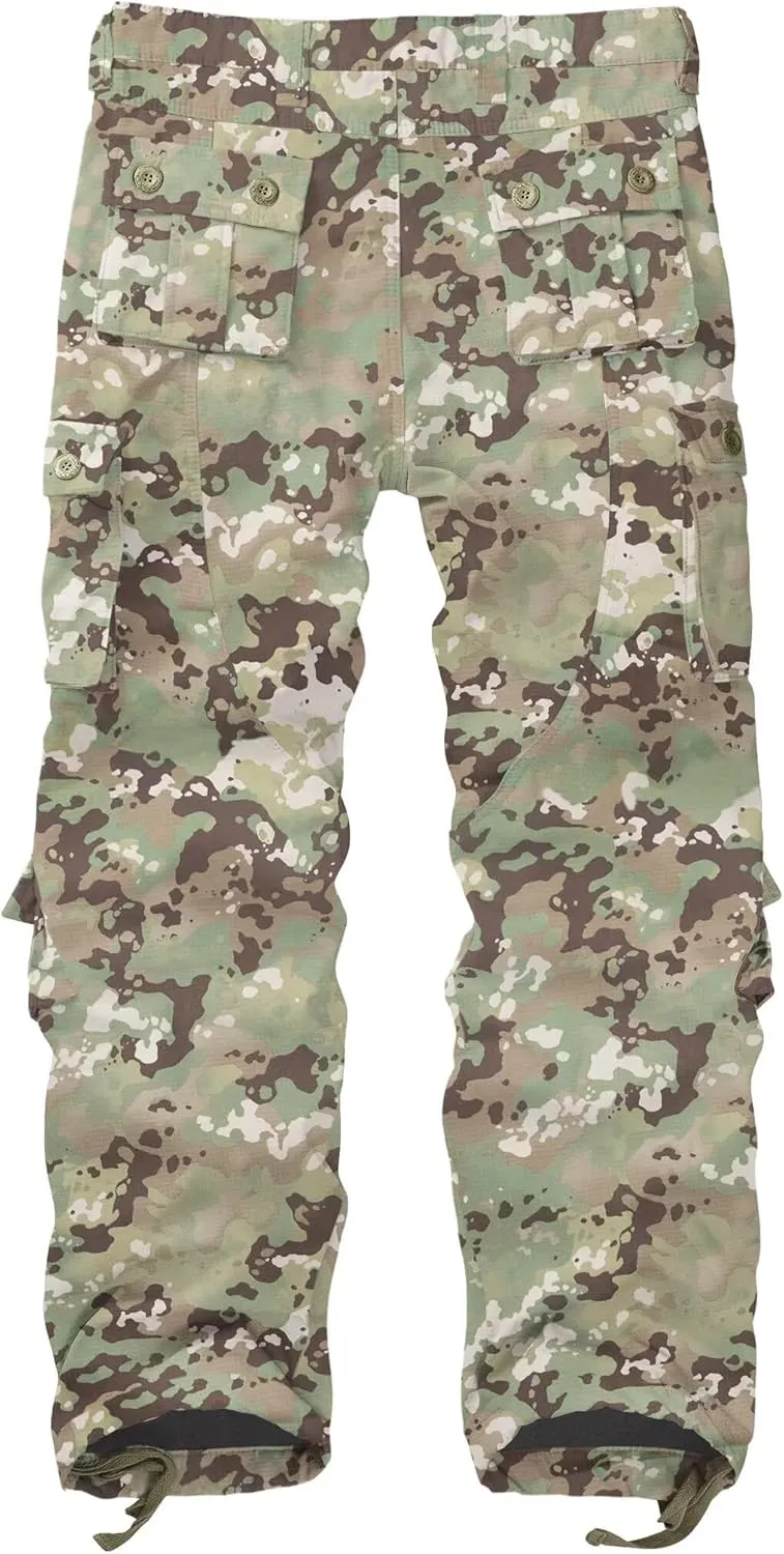 KOCTHOMY Mens Fleece Lined Hiking Pants,Winter Outdoor Thermal Casual Work Cargo Pants with Multi Pockets, No Belt.