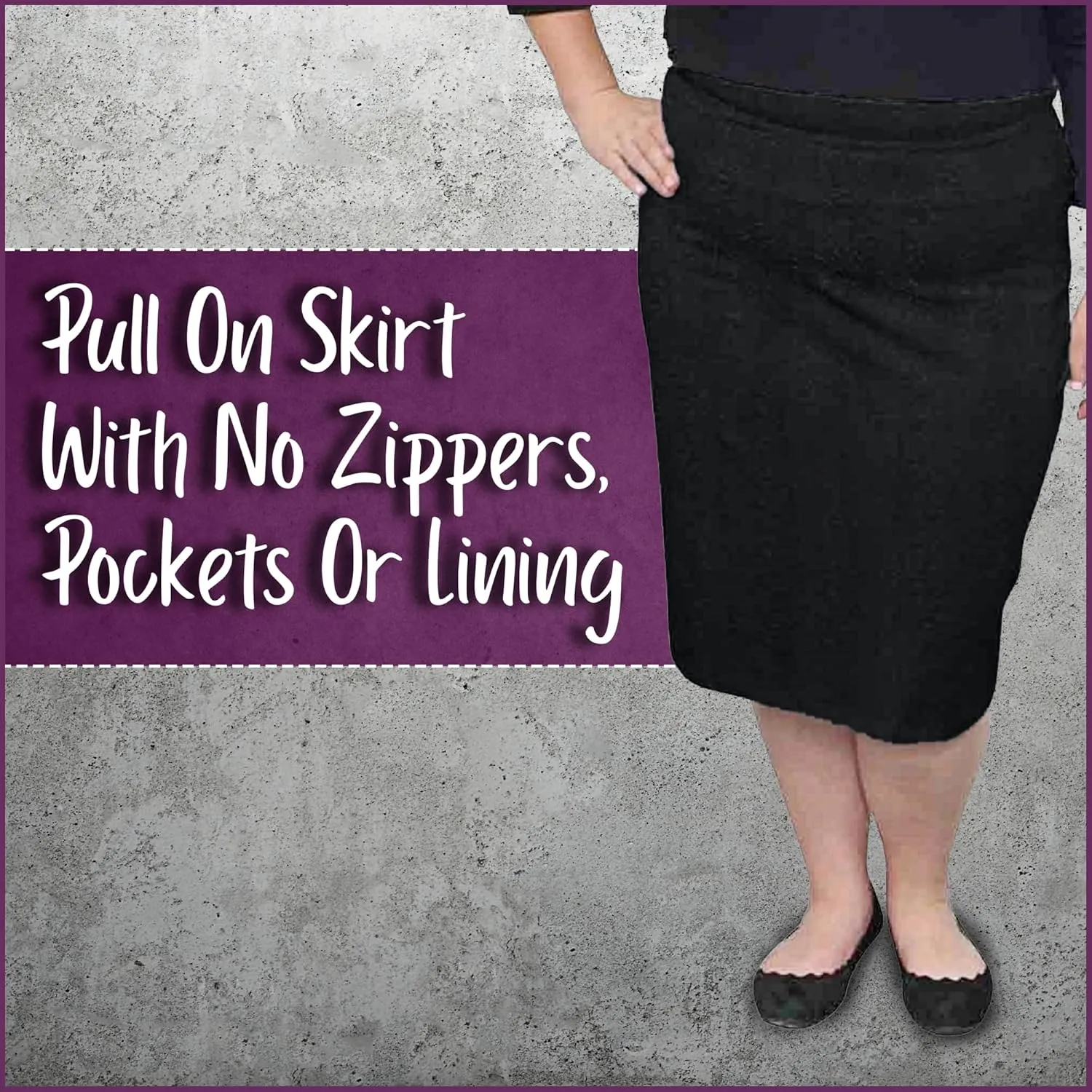 Kosher Casual Modest Knee Length Pencil Skirt for Women in Lightweight Cotton Spandex