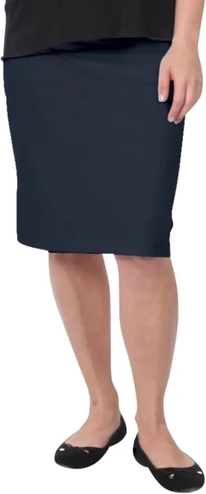 Kosher Casual Modest Knee Length Pencil Skirt for Women in Lightweight Cotton Spandex