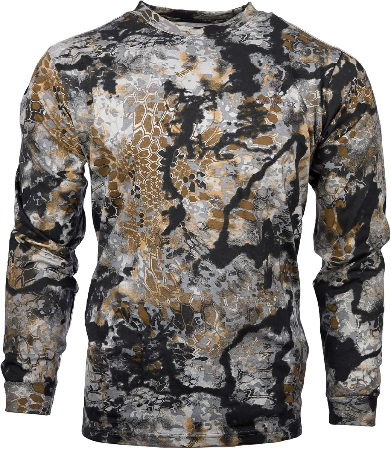 Kryptek Men's Stalker Long Sleeve, 100% Cotton, Stealthy Camo Tee