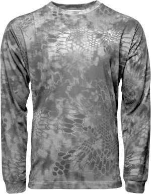 Kryptek Men's Stalker Long Sleeve, 100% Cotton, Stealthy Camo Tee