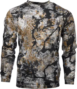 Kryptek Men's Stalker Long Sleeve, 100% Cotton, Stealthy Camo Tee