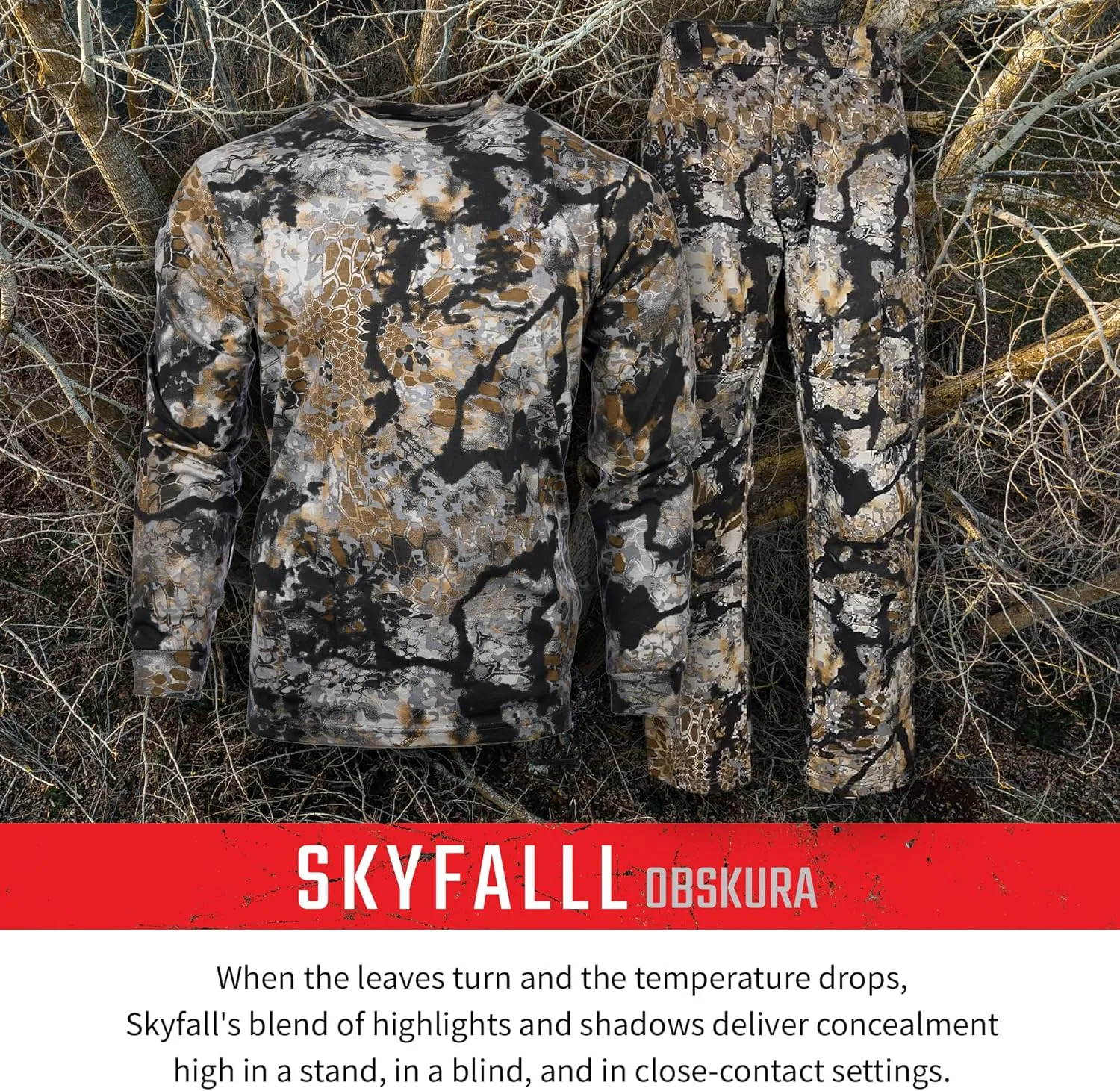Kryptek Men's Stalker Long Sleeve, 100% Cotton, Stealthy Camo Tee