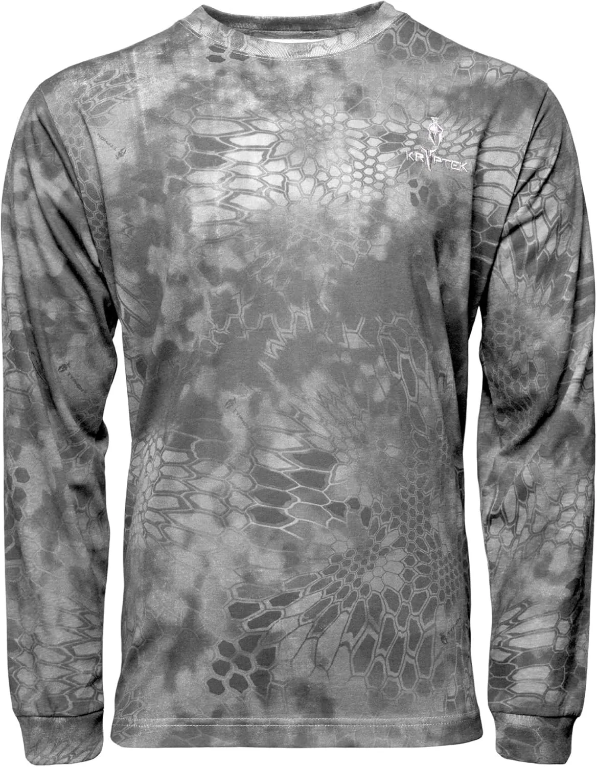 Kryptek Men's Stalker Long Sleeve, 100% Cotton, Stealthy Camo Tee