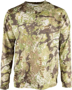 Kryptek Men's Stalker Long Sleeve, 100% Cotton, Stealthy Camo Tee