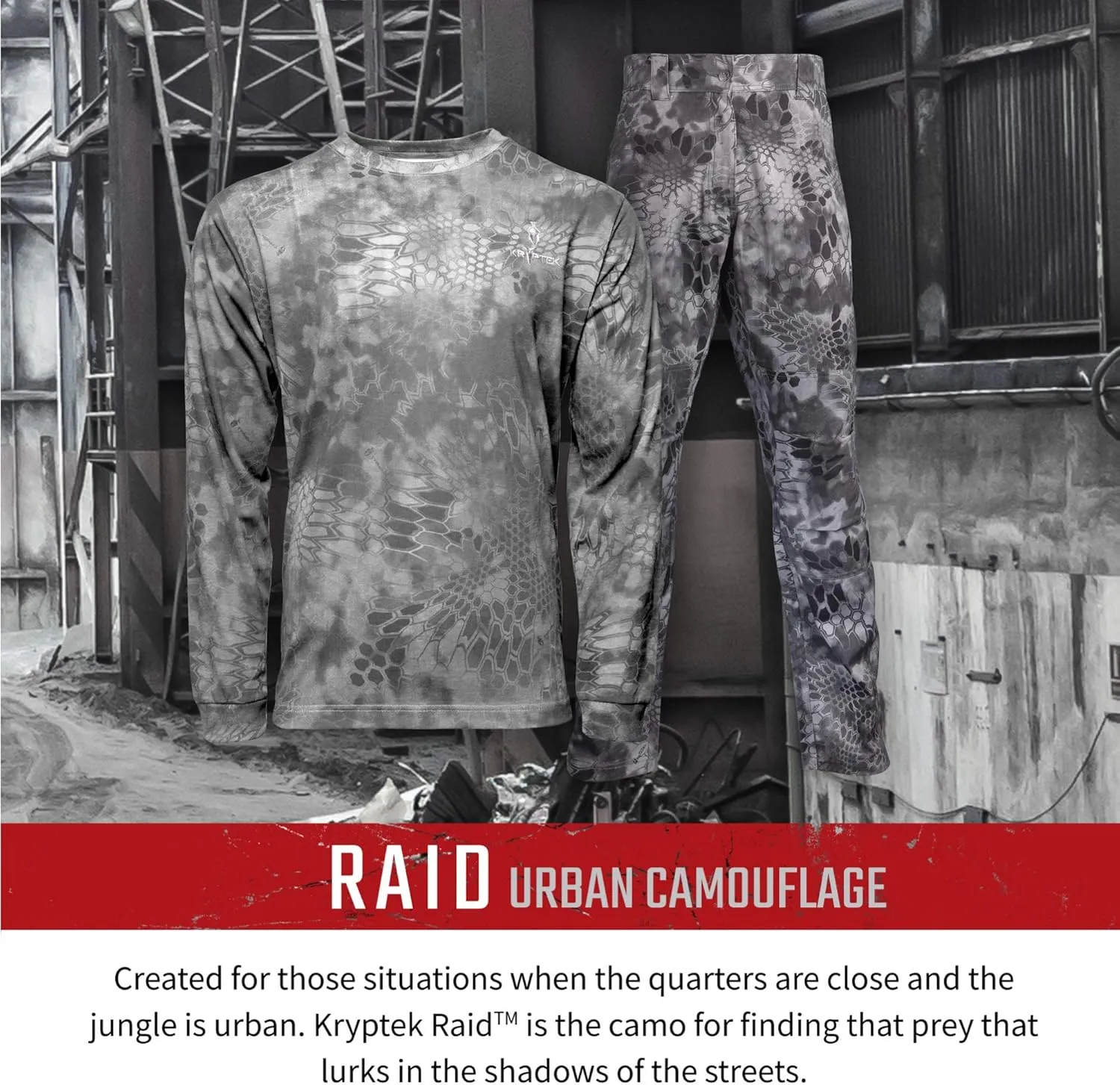 Kryptek Men's Stalker Long Sleeve, 100% Cotton, Stealthy Camo Tee