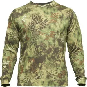 Kryptek Men's Stalker Long Sleeve, 100% Cotton, Stealthy Camo Tee