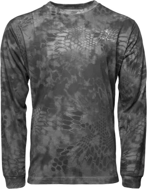 Kryptek Men's Stalker Long Sleeve, 100% Cotton, Stealthy Camo Tee