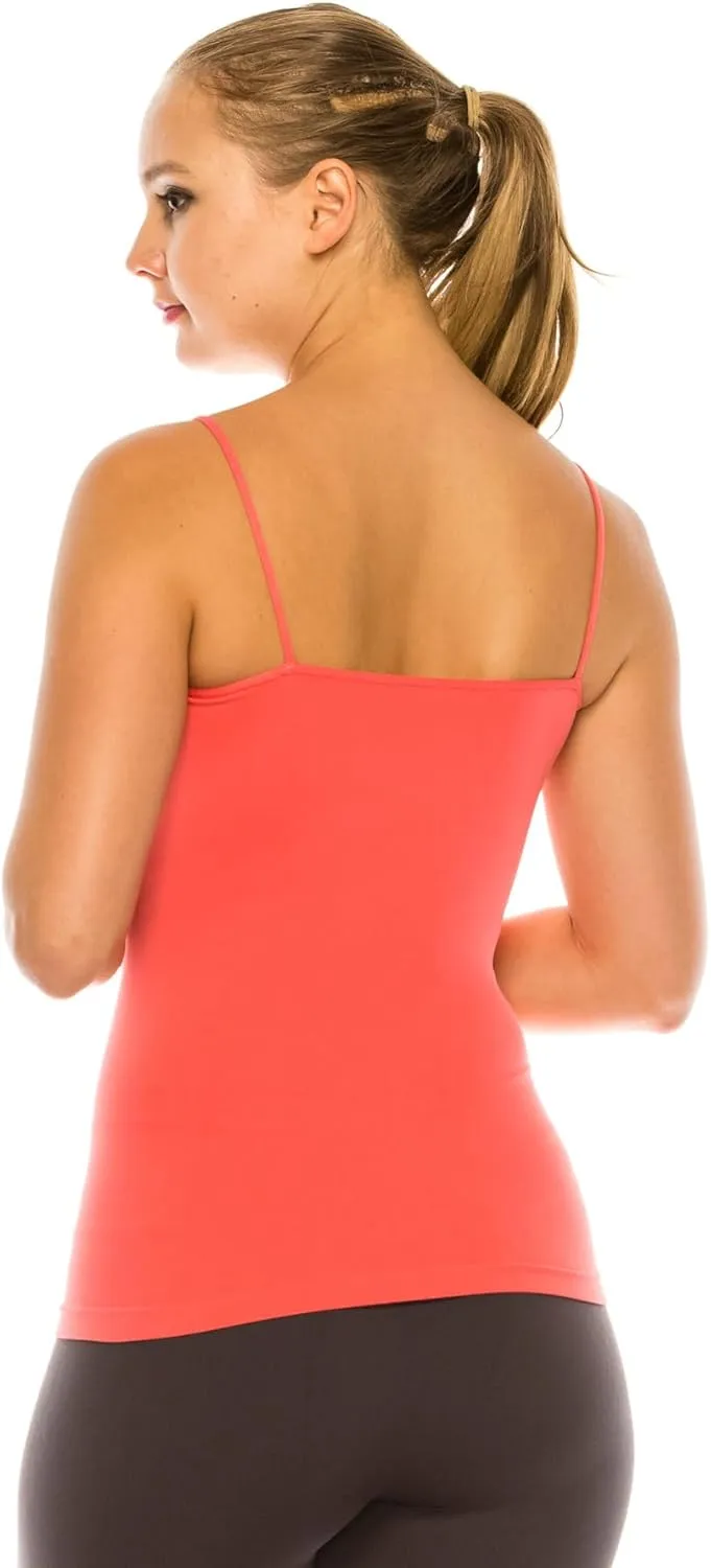 Kurve Women's Basic Seamless Stretch Hip Length Camisole Tank Top - UV Protective Fabric Rated UPF 50 , Made in USA