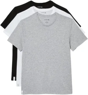 Lacoste Men's 100% Cotton Regular Fit Crew Neck Undershirt, 3-Pack