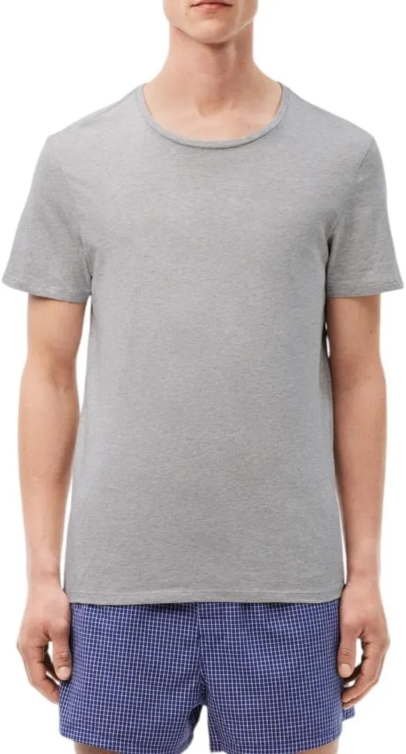 Lacoste Men's 100% Cotton Regular Fit Crew Neck Undershirt, 3-Pack