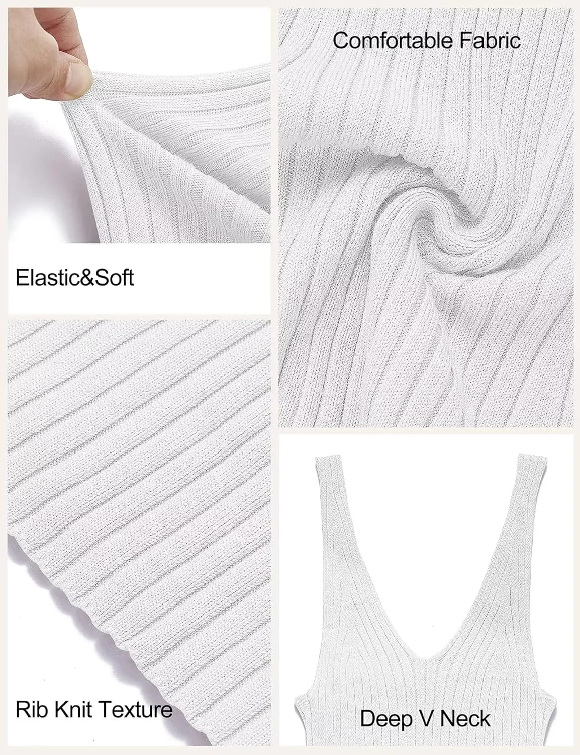 Lacozy Women's 2025 Summer Bodycon Midi Dress Sexy V-Neck Sleeveless Sweater Dress Casual Tank Top Dresses