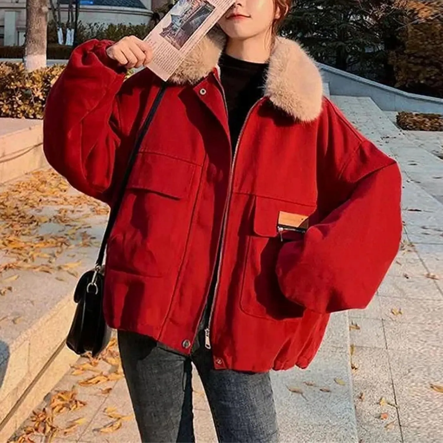 Ladies Short Parka Outwear Winter Female Loose Fitting Down Cotton Coat New Women Thickening Cotton Padded Jacket