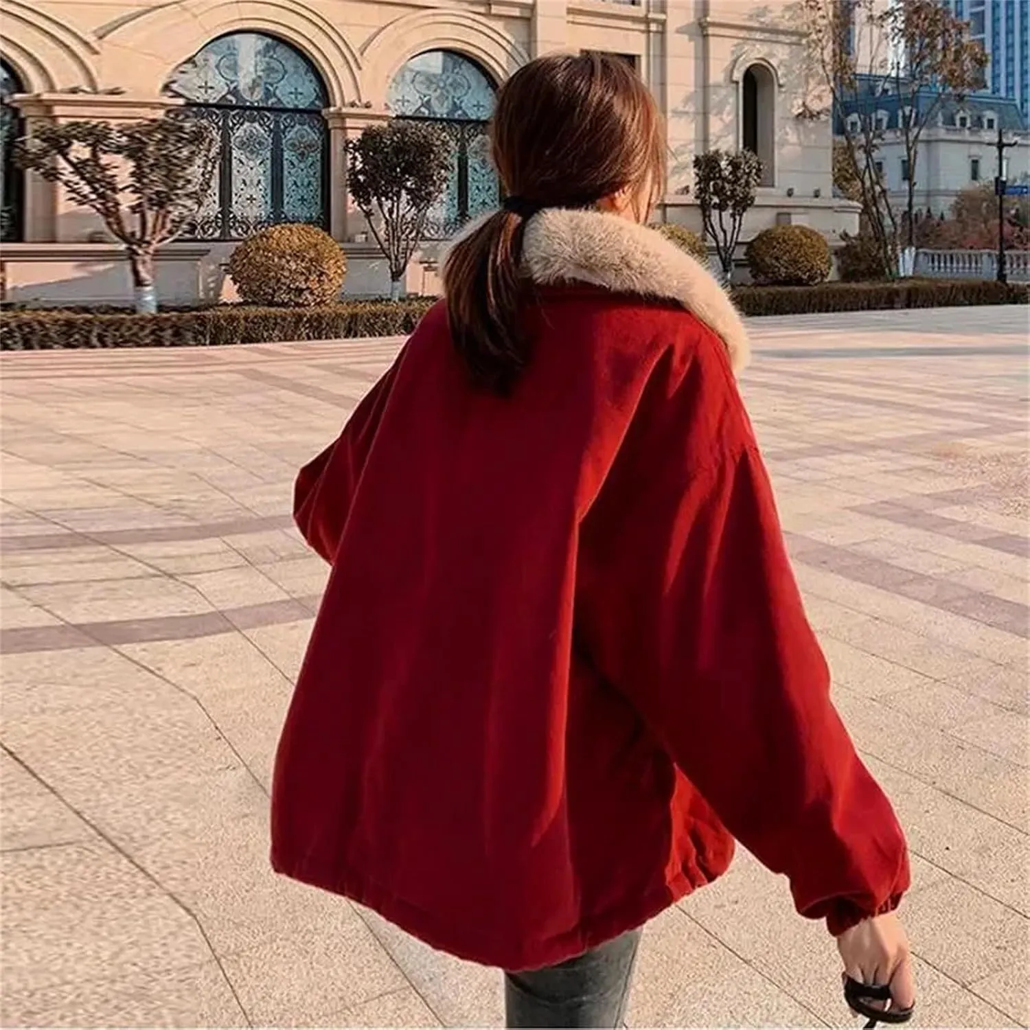 Ladies Short Parka Outwear Winter Female Loose Fitting Down Cotton Coat New Women Thickening Cotton Padded Jacket