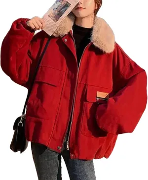 Ladies Short Parka Outwear Winter Female Loose Fitting Down Cotton Coat New Women Thickening Cotton Padded Jacket