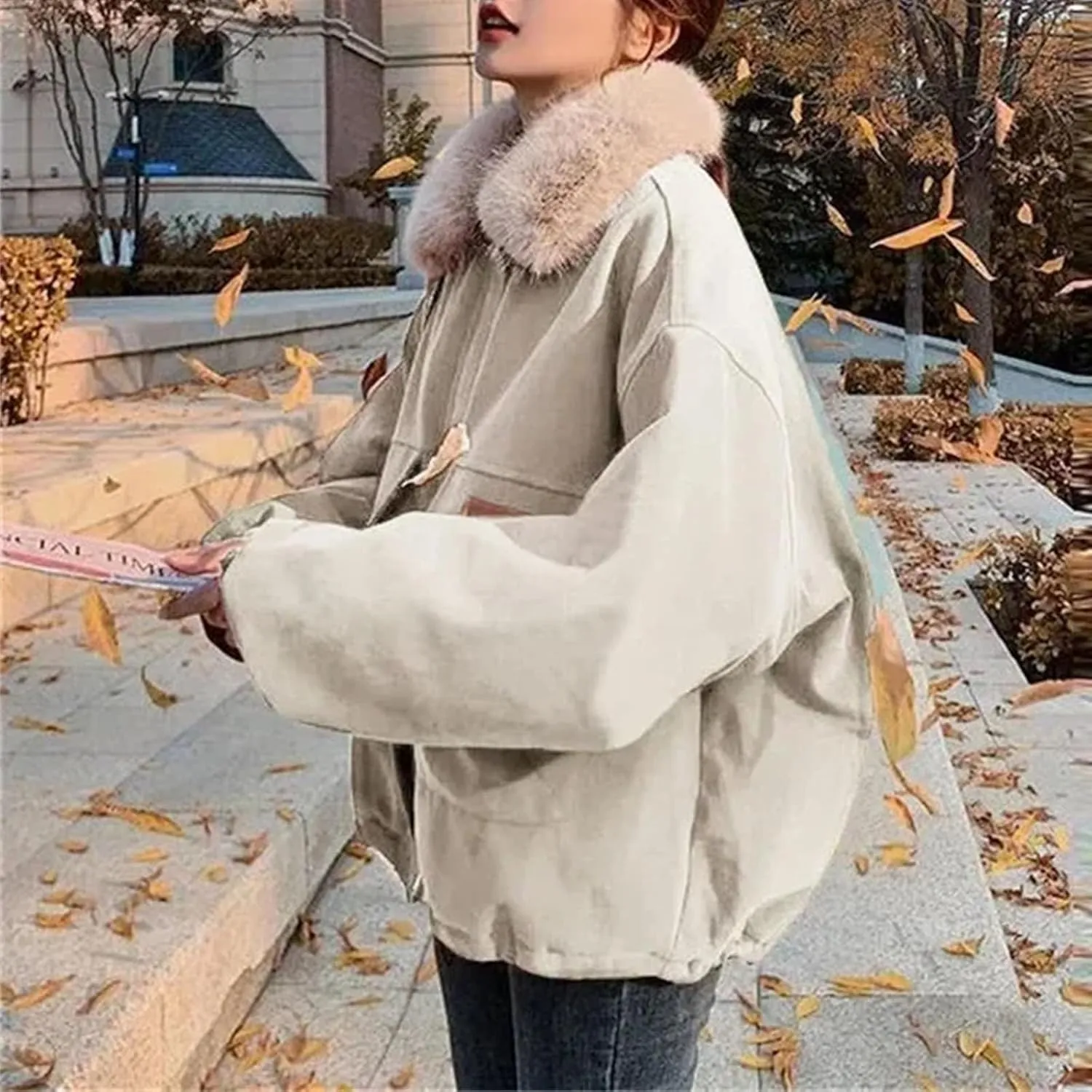 Ladies Short Parka Outwear Winter Female Loose Fitting Down Cotton Coat New Women Thickening Cotton Padded Jacket
