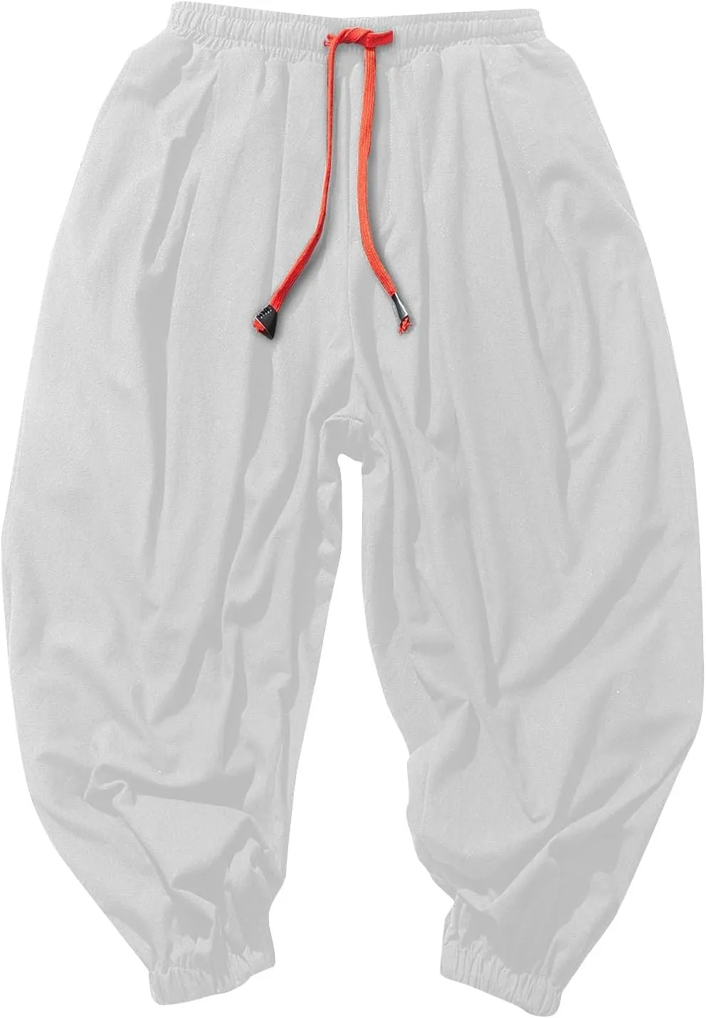 Linen Pants Men Drawstring Waist Elastic Bottom Lounge Pants 2025 Summer Loose Fit Boho Harem Pants Hippie Clothes