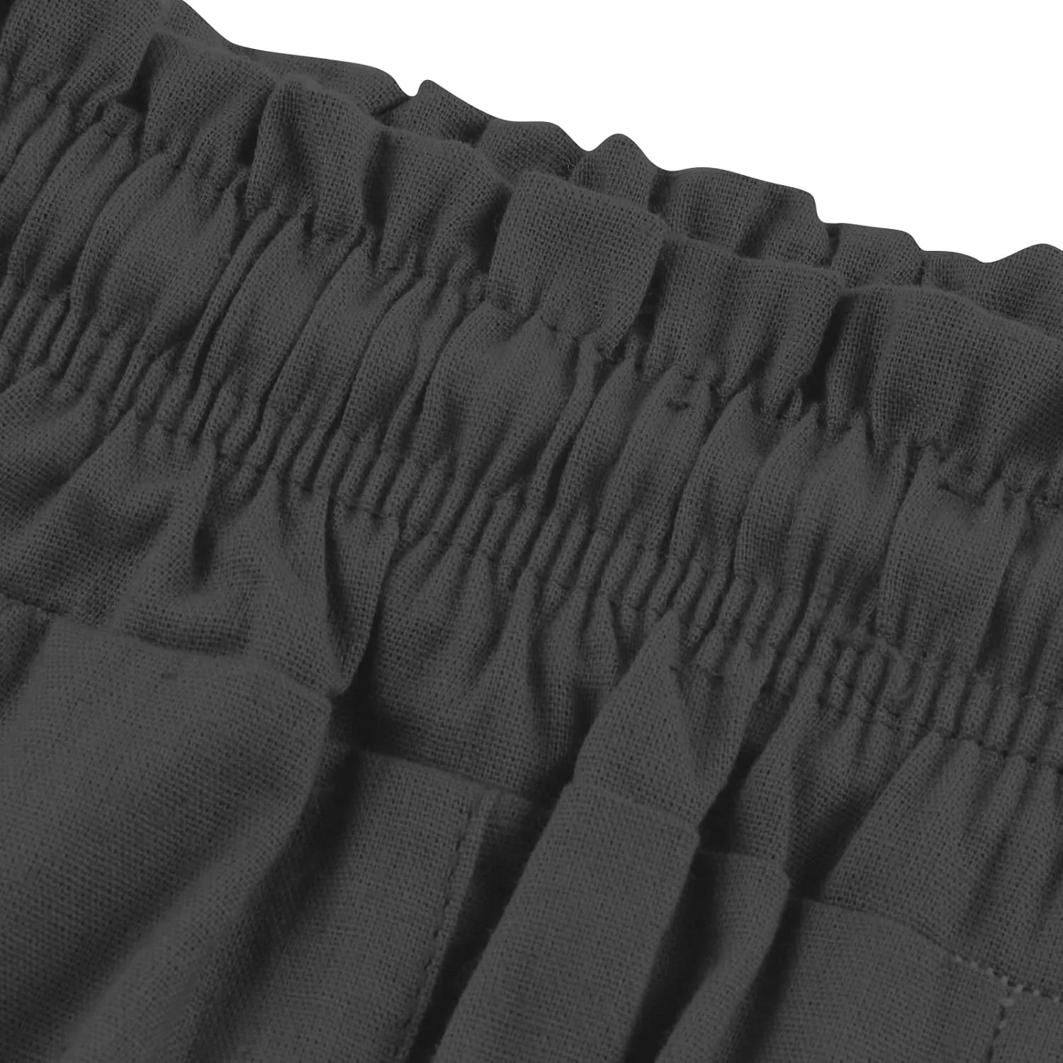 Linen Wide Leg Pants for Women Casual Summer Elastic Waist Loose Fit Beach Pants Comfy Flowy Lounge Pant with Pockets