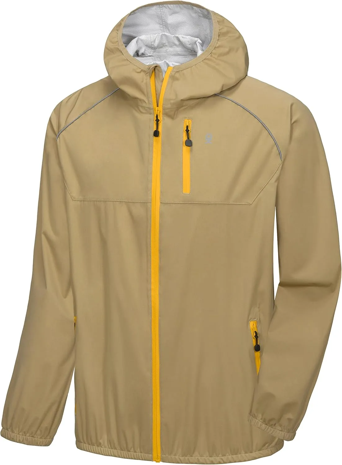 Little Donkey Andy Men's Cycling Stretch Rain Jacket with Hood, Windproof and Waterproof, Ultralight Windbreaker,Packable