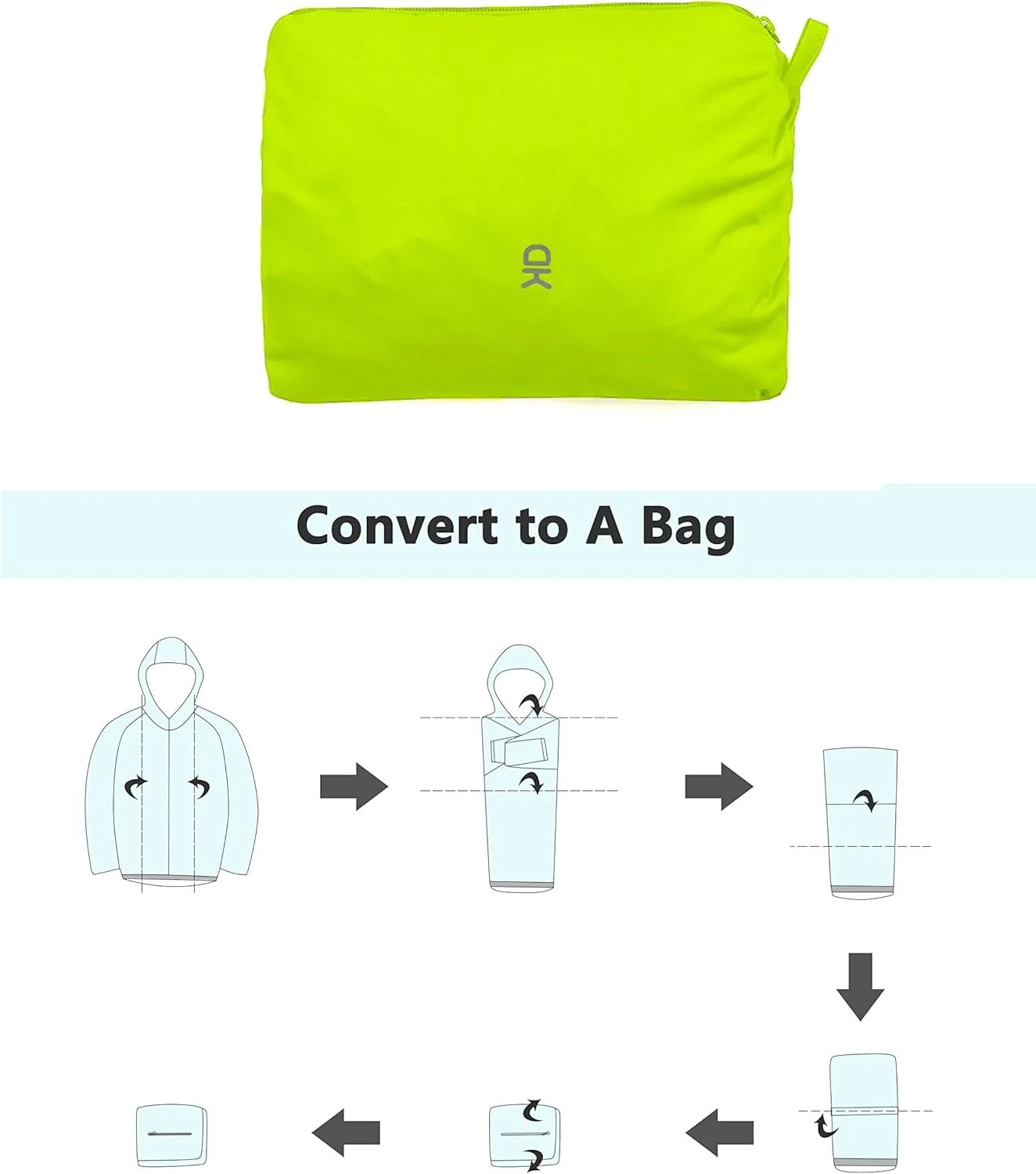 Little Donkey Andy Men's Cycling Stretch Rain Jacket with Hood, Windproof and Waterproof, Ultralight Windbreaker,Packable