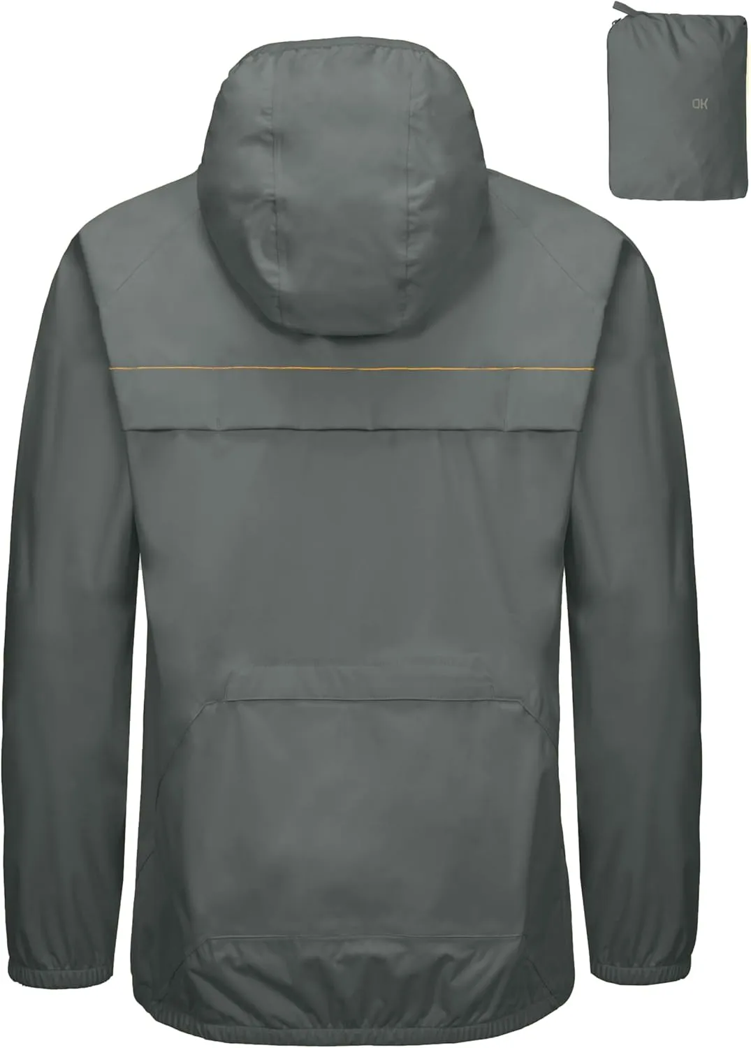 Little Donkey Andy Men's Cycling Stretch Rain Jacket with Hood, Windproof and Waterproof, Ultralight Windbreaker,Packable