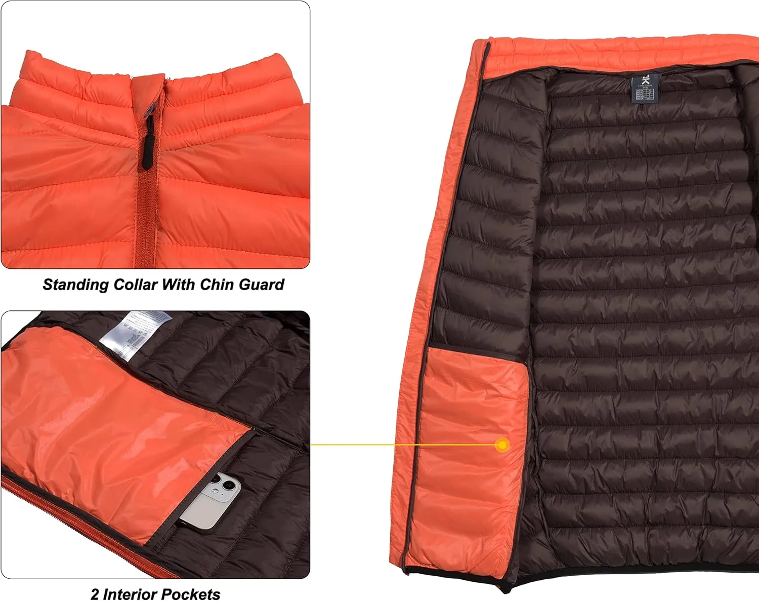 Little Donkey Andy Men's Lightweight Warm Puffer Vest Outdoor Sleeveless Jacket for Golf Hiking Casual Travel
