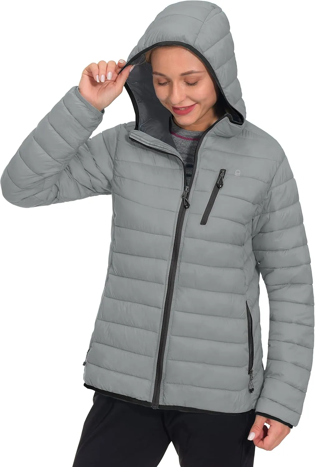 Little Donkey Andy Women's Packable Lightweight Puffer Jacket Hooded Windproof Winter Coat with Recycled Insulation