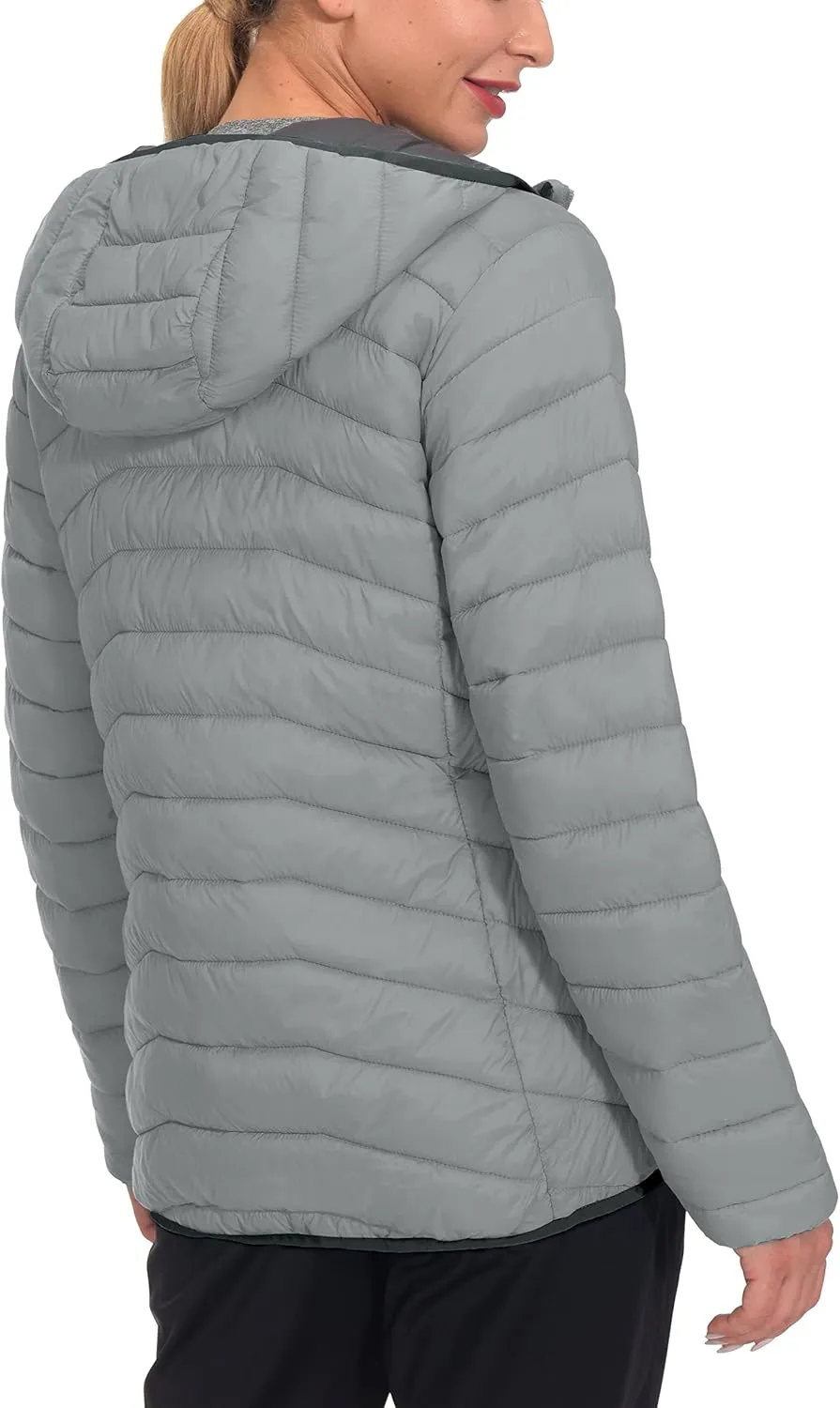 Little Donkey Andy Women's Packable Lightweight Puffer Jacket Hooded Windproof Winter Coat with Recycled Insulation