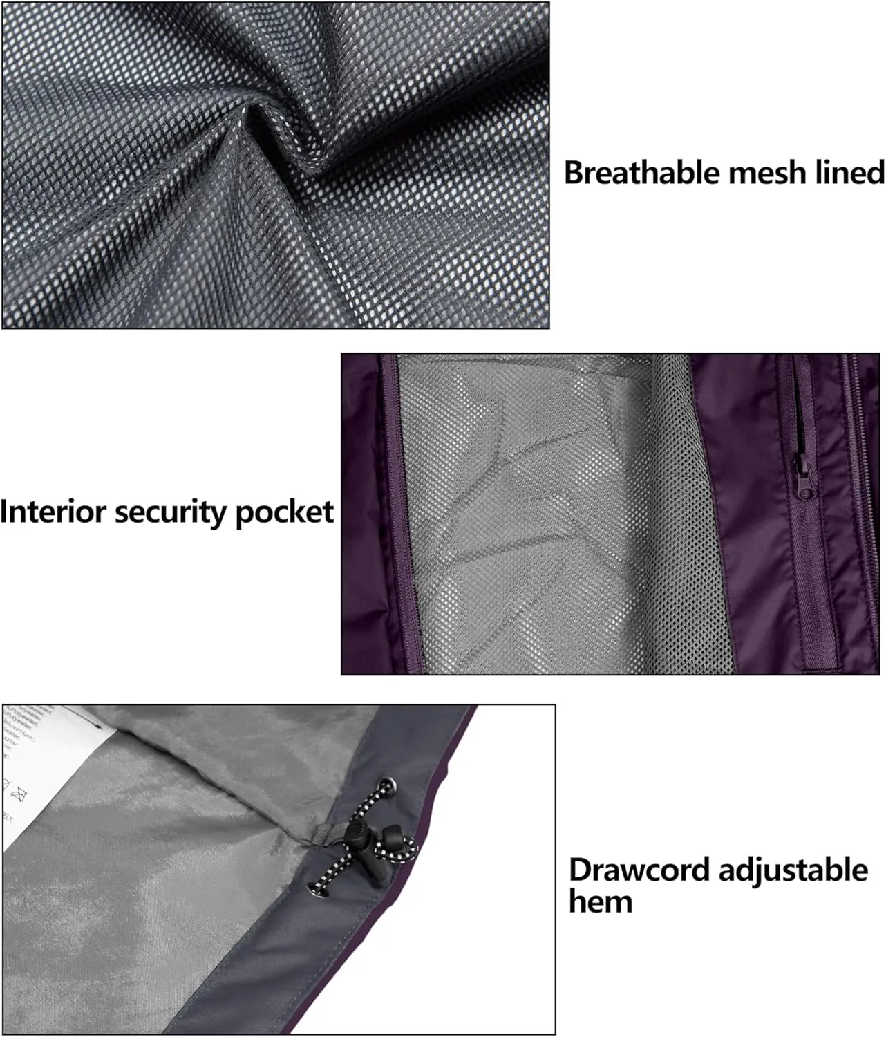 Little Donkey Andy Womens Waterproof Rain Jacket Lightweight Outdoor Windbreaker Rain Coat Shell for Hiking, Travel