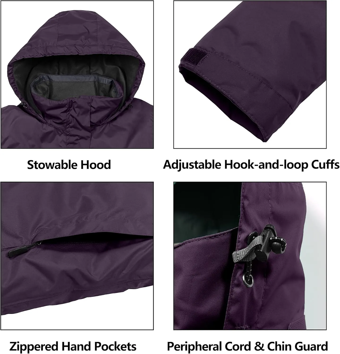 Little Donkey Andy Womens Waterproof Rain Jacket Lightweight Outdoor Windbreaker Rain Coat Shell for Hiking, Travel