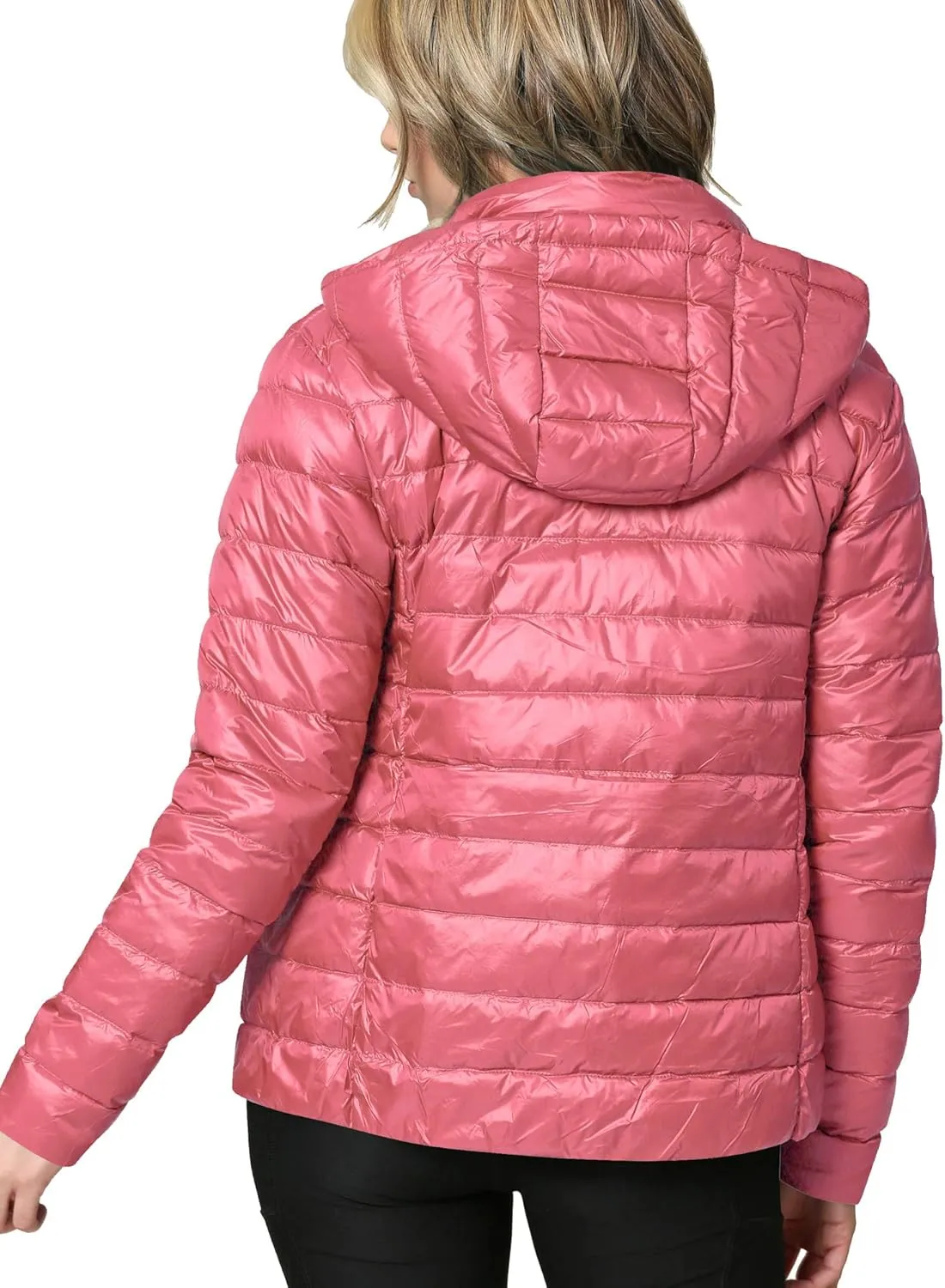 Lock and Love Women's Ultra Light Weight Packable Down Jacket with Removable Hoodie