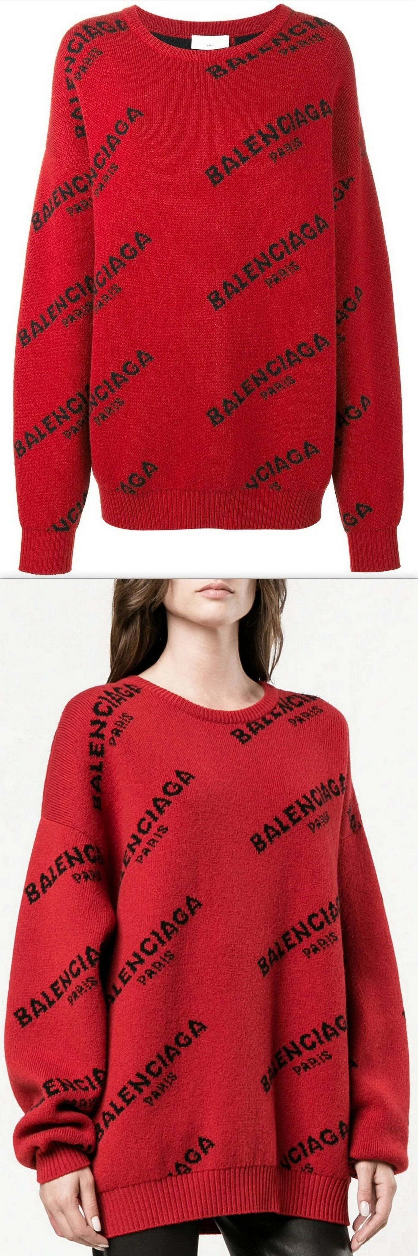 Logo Print Jumper, Red