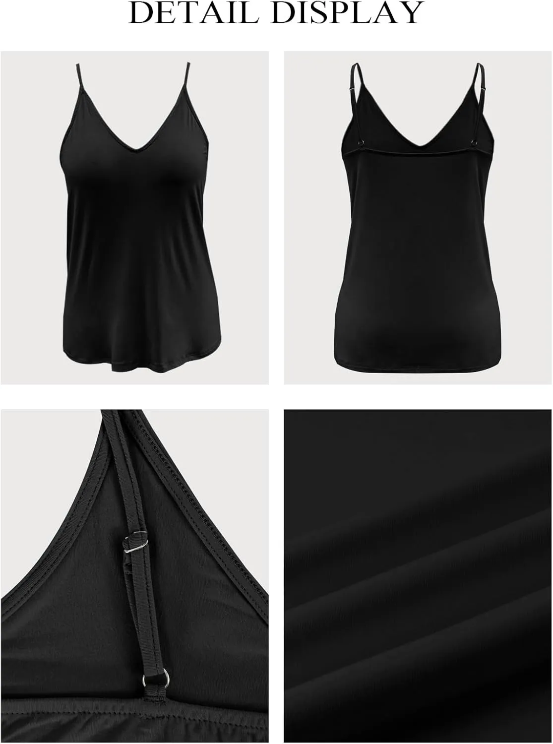 LOLONG V Neck Tank Tops for Women Summer Sexy Spaghetti Strap Sleeveless Shirts