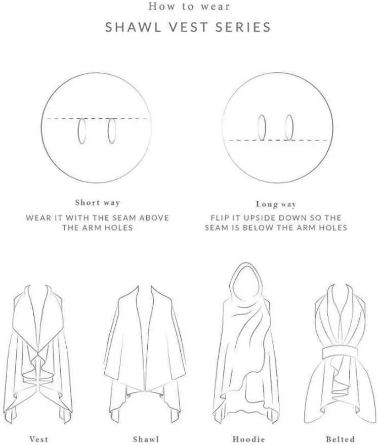 Look By M Women's Basic Shawl Vest