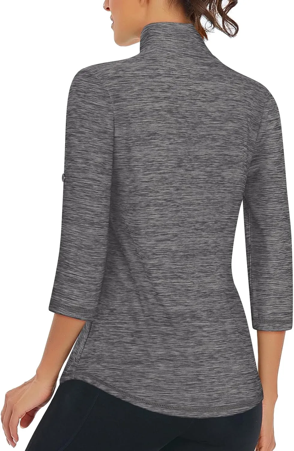 LURANEE Womens 3/4 Roll Sleeve 1/4 Zip Pullover Golf Shirts Athletic Hiking Running Workout Tops UPF 50 