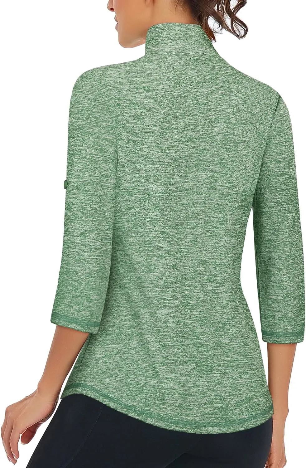 LURANEE Womens 3/4 Roll Sleeve 1/4 Zip Pullover Golf Shirts Athletic Hiking Running Workout Tops UPF 50 